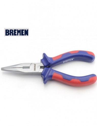 Pinza De  Punta 1/2 Caña Recta   Profesional   8"    " Bremen "   1000 V Tuv Gs  (azul Y Roja)