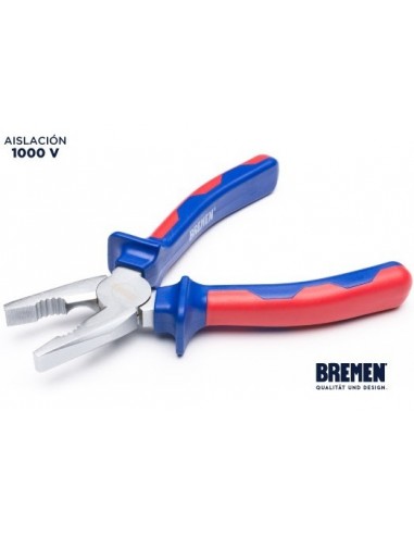 Pinza Universal  Profesional   6"    " Bremen "   1000 V Tuv Gs  (azul Y Roja)