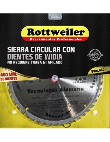 Sierra   Circular  400 Mm  X  100  Dientes  D. Wi. " Rottweiler "