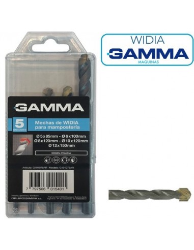 Mecha  De  Widia     Jgo Set  5  Pzas.  "  Gamma  "   5,6,8,10 Y 12 Mm   * Francia