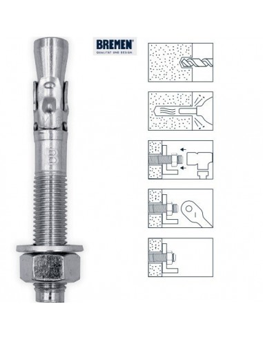 Broca  perno  P/ hormigón  Zn   ø  M   8 * 1.25  *  80  Largo   Bremen®