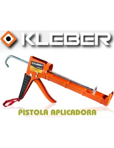 Pistola   Aplicad.        P/ Cartuchos    De  Silicona  -  Naranja  Ref   (puño De Goma) " Kleber "