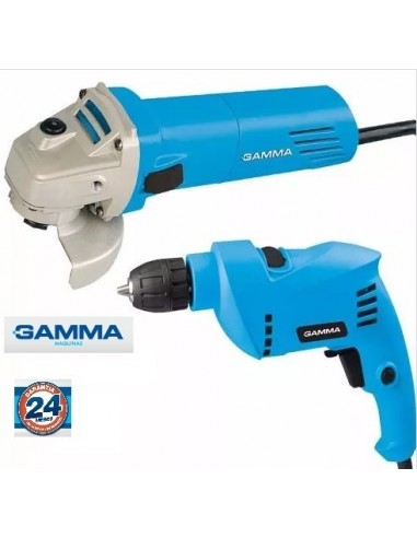 Amoladora    +   Taladro  " Gamma "  Pack Premium ** Sin Stock  Amol 750 W + Tal 650 W