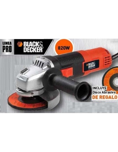 Amoladora    Angular    4 1/2"    820 W  " Black & Decker "       11000 Rpm