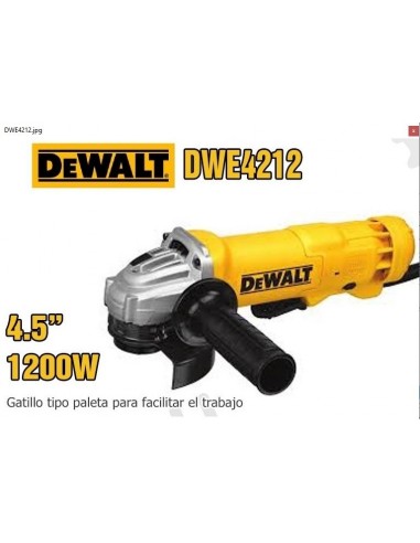 Amoladora    Angular    4 1/2"   1200 W  " De Walt "    11000 Rpm   * Dew4212