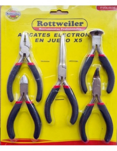 Alicates  De  Electronica   Jgo  6 Pz.    Aisladas   " Rottweiler "
