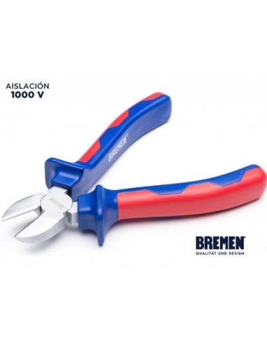 Alicate  Corte Oblicuo  Profesional   5"    " Bremen "   1000 V Tuv Gs  *  Azul Y Roja