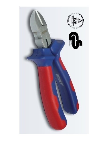 Alicate  Corte Oblicuo  Profesional   7"    " Bremen "   1000 V Tuv Gs  *  Azul Y Roja