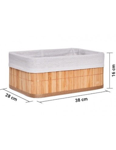 Cesto   Organizador Plegable   De   Bambú   Rectangular  " Vonne "  38*28*16 Cm