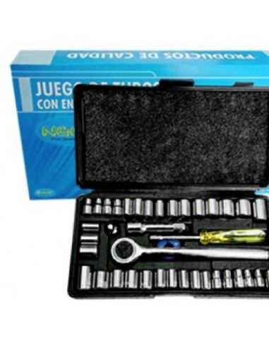 Bocallave  Tubos En Juego C/encastre De 1/4" Y 3/8" X 40 Pzs. Neon"-bison  Bb4013