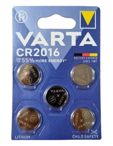 Pilas    * Boton   Cr 2016  Bl * 5 Unid.   " Varta * Litio  "         - Made In Germany -   