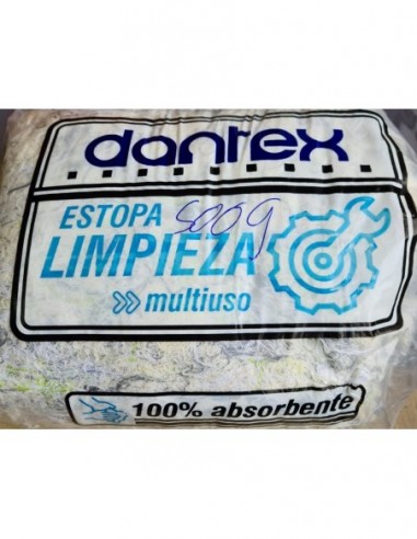 Estopa  Blanca    Limpieza  " Regular "     Bolsa   700 Gr.    " Dan - Tex "