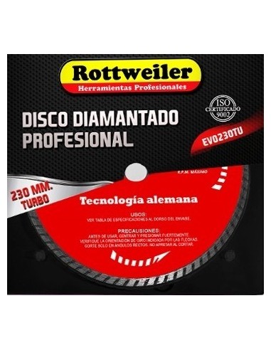 Disco  Diamantado   Turbo   230 Mm   " Rottweiler "