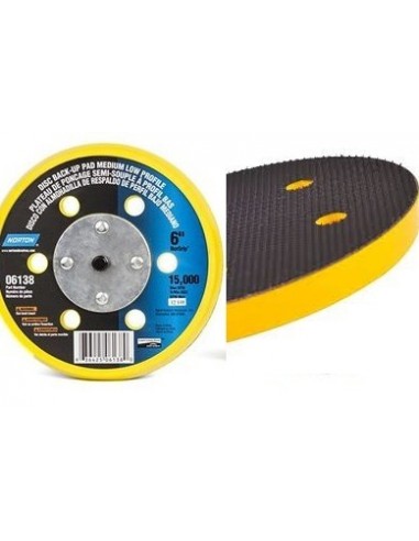 Disco   De  Sistema  Velcro  Lijas 150 Mm - 6"  Speed Grip  " Norton"  Soporte De Fibra Acolchado