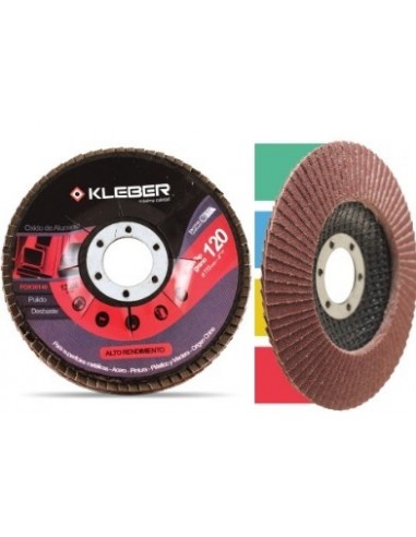 Discos  Flap   4,5"   Gr  120   Ox Al   " Kleber "  Madera