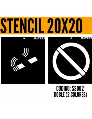 Stencils   Figura :  *  Prohibido  Fumar  * Kit  2 Colores    20 * 20 Cm        * Matezz 