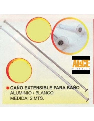 Caño  Para  Cortina  De  Baño   De 1,30  A  2  Mts     Aluminio Naural  " Alce "