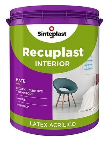 Latex   Clase " A + "      Interior     Mate          10 Lts    " Recuplast "     * " Sinteplast "  * Blanco 