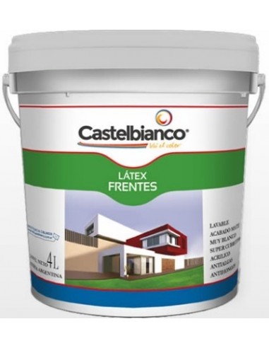 Latex   Clase " A"   Frentes    20 Lts    " Castelbianco " * Proteccion Y Duracion       * Blanco