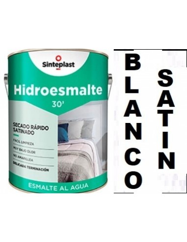 Blanco  Satinado    Hidroesmalte        4       Lts      * Recuplast  " Sinteplast "