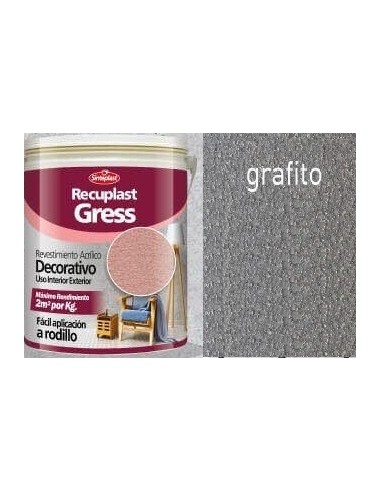 Revestimiento    Color  Grafito     20 Kg   Gress  A  Rodillo    " Recuplast - Sinteplast "