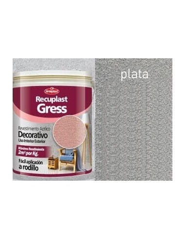 Revestimiento    Color  Plata          20 Kg   Gress  A  Rodillo    " Recuplast - Sinteplast "