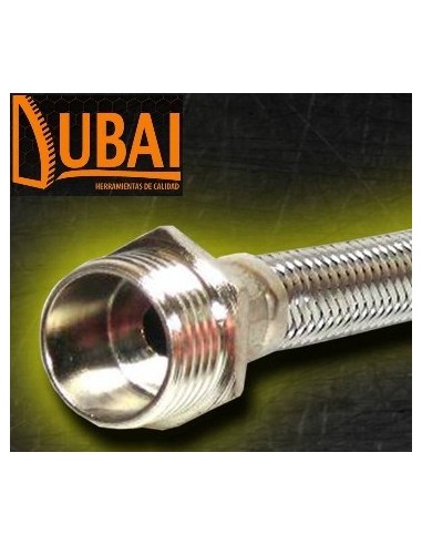 Flexible  Mallado  Metalico  C/ Conexiones  1/2 * 40 Cm.   " Dubai " 