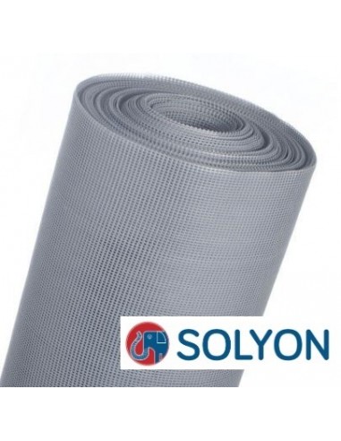 Tejido Mosquitero  Pvc  " Solyon "  1,20 X  25  Mtr Gris     - Semi Rigida