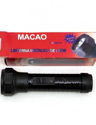 Linterna    Metal     3 Led  (2 D)     Metal   Octogonal      " Macao " 