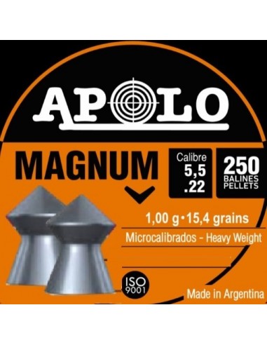 Balines    Caja  *  100   Unidades     5,5      " Magnum Apolo "  Punta Conica