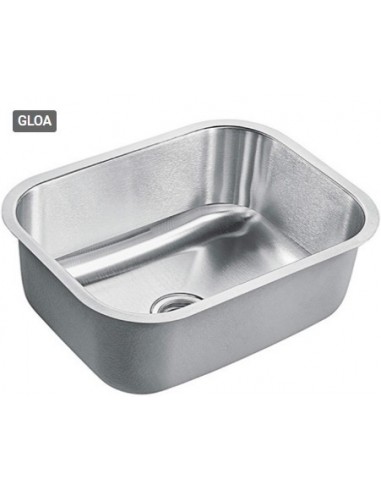 Pileta  De  Cocina   Acero Inoxidable  Simple  58,5 Lar  * 45 Anc * 22,8 Prof " Gloa "