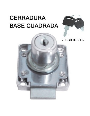 Cerradura      Para   Mueble  De  Aplicar   " Base  Cuadrada "   19 Mm 