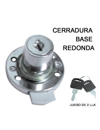 Cerradura      Para   Mueble  De  Aplicar   " Base  Redonda "