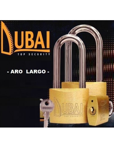 Candado     Dorado    "  Dubai "   Aro Largo    32 Mm  