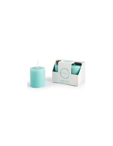 Velas  Aromatizantes   Votiva   4* 5 Cm    2 Unid  * Pepino    " Organic Spa "     