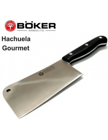 Cuchillo     Hachuela    Hoja 5 Mm *   15  Cm    * Gourmet Mango  Negro   " Boker Arbolito "  Inox - Cabo Ppl -  Ind. Arg.  A