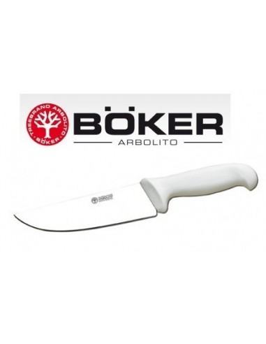 Cuchillo   Mango   Blanco    8"  - 20     Cm    " Frigorifico "  " Boker Arbolito "  Inox - Cabo Ppl -  Ind. Arg.  Acero Alem