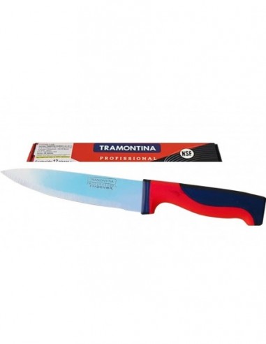 Cuchillo   Mango   Goma Rojo - Ne      7"  - 17.5     Cm    "  El 460   - Idem Tramontina " 