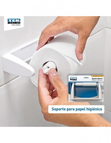 Accesorios  De  Baño    Porta  Rollo * Adhesivo    * Tekbond     Blanco 