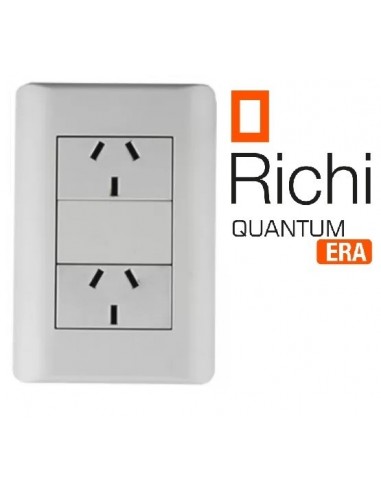 Llave    De  Luz   2 Toma Corriente    * Quantum Era   *bl         10 A    " Richi "     Ind. Arg. 