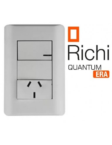 Llave    De  Luz   1 Interruptor ó Punto  + 1  Toma     * Quantum Era   *bl         10 A    " Richi "     Ind. Arg. 