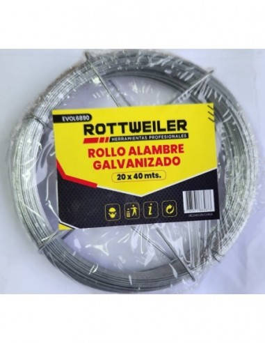 Alambre    Galvanizado   * Rollito   40  Mts    N° 20 - 0,90 Mm ** Sin  Stock   ** Rottweiler 