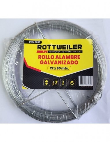 Alambre    Galvanizado   * Rollito   60  Mts    N° 22 - 0,70 Mm   ** Rottweiler 