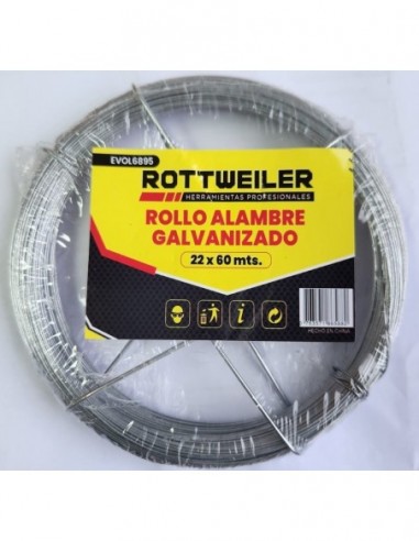 Alambre    Galvanizado   * Rollito   60  Mts    N° 22 - 0,70 Mm ** Sin  Stock      ** Rottweiler 