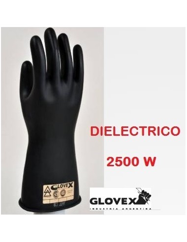 Guantes    Dielectricos   " Glovex " Clase 00    2500 W  Talle 10    Iram 3664 - Caucho Vulcanizado