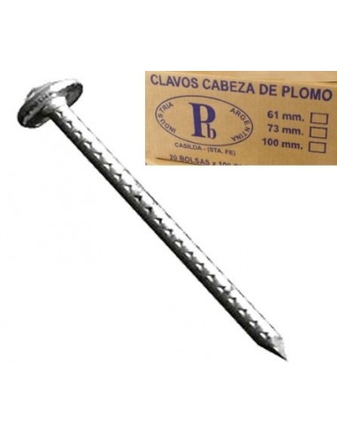 Clavo     P/  Chapa   Cab.  Plomo    2,5 "    *  100 Un      " Pb "   ( 63mm * 3.90mm )  