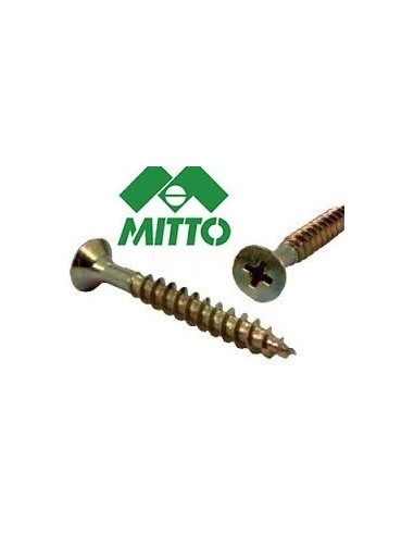 Tornillo  " Fix  -  Mitto "    4,5   X    35  ( 3,2 Mm)  Dorado   Caja  200   Unid    P/ Madera 