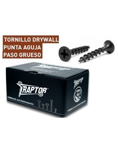 Tornillo  * Fix Drywall - Raptor "    6  X       5/8 "   ( 3,8 X   16 Mm)  Ne  200 Unid    P/ Madera - Durlock  