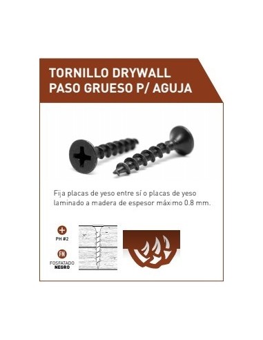 Tornillo  * Fix Drywall - Raptor "    6  X   1 "   ( 3,8 X   25 Mm)  Ne  200 Unid    P/ Madera - Durlock 