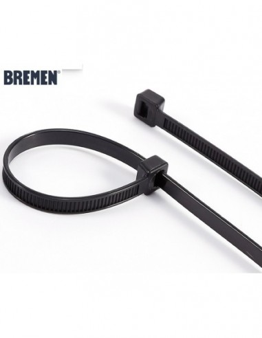 Precinto Nylon   Negro    100  * 2,5 Mm   * 100 Unidades * Liviano " Bremen " 